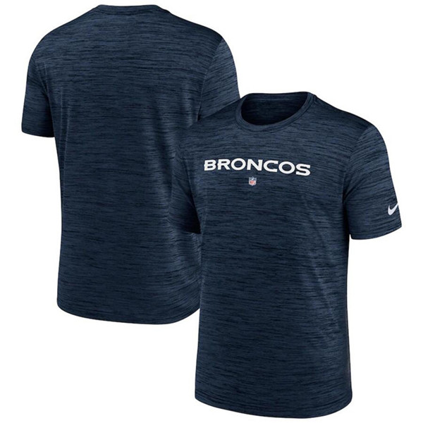 Men's Denver Broncos Navy Velocity Performance T-Shirt